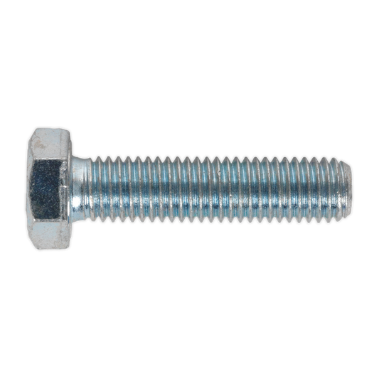 Sealey HT Setscrew M12 x 50mm 8.8 Zinc Plated DIN 933 - Pack of 25 Pieces SS1250