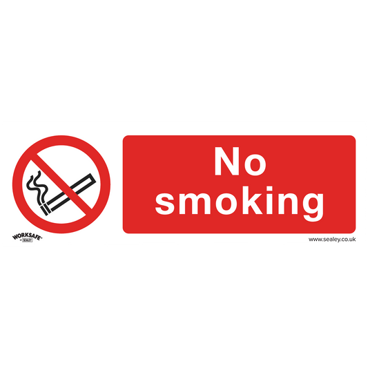 Sealey Prohibition Safety Sign No Smoking Rigid Plastic Pack of 10 SS13P10