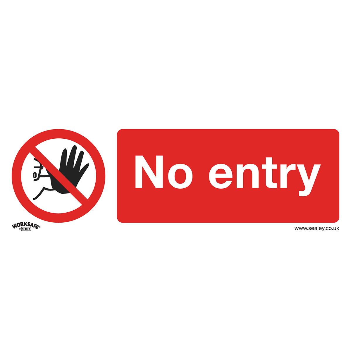 Sealey Prohibition Safety Sign No Entry Self-Adhesive Vinyl 300 x 100mm SS14V1