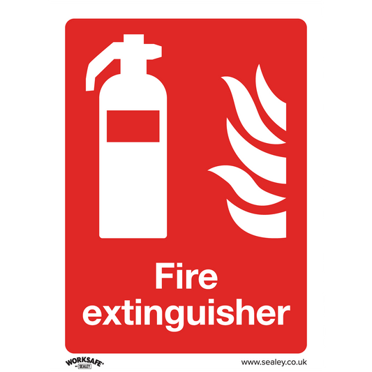 Sealey Prohibition Safety Sign - Fire Extinguisher - Rigid Plastic SS15P1