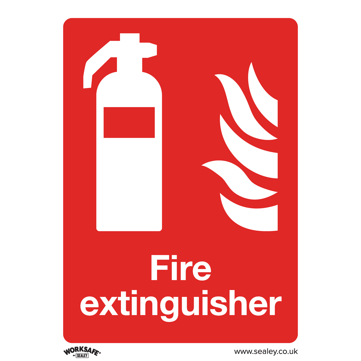 Sealey Prohibition Safety Sign - Fire Extinguisher - Self-Adhesive Vinyl SS15V1
