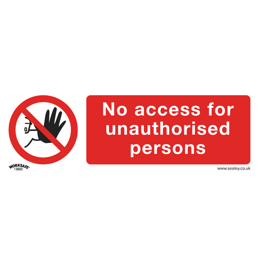 Sealey Prohibition Safety Sign No Access Self-Adhesive Vinyl 300 x 100mm SS17V1