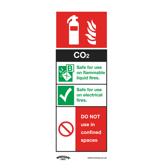Sealey Safe Conditions Safety Sign CO2 Fire Extinguisher Self-Adhesive SS21V1