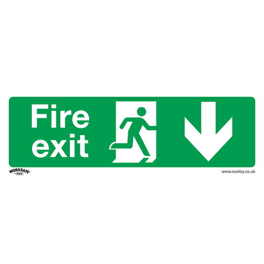 Sealey Safe Conditions Safety Sign Fire Exit Down Self-Adhesive Vinyl SS22V1