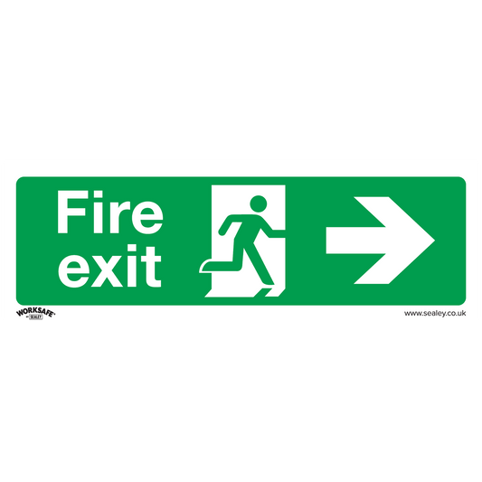 Sealey Safe Conditions Safety Sign Fire Exit Right Self-Adhesive Vinyl SS24V1