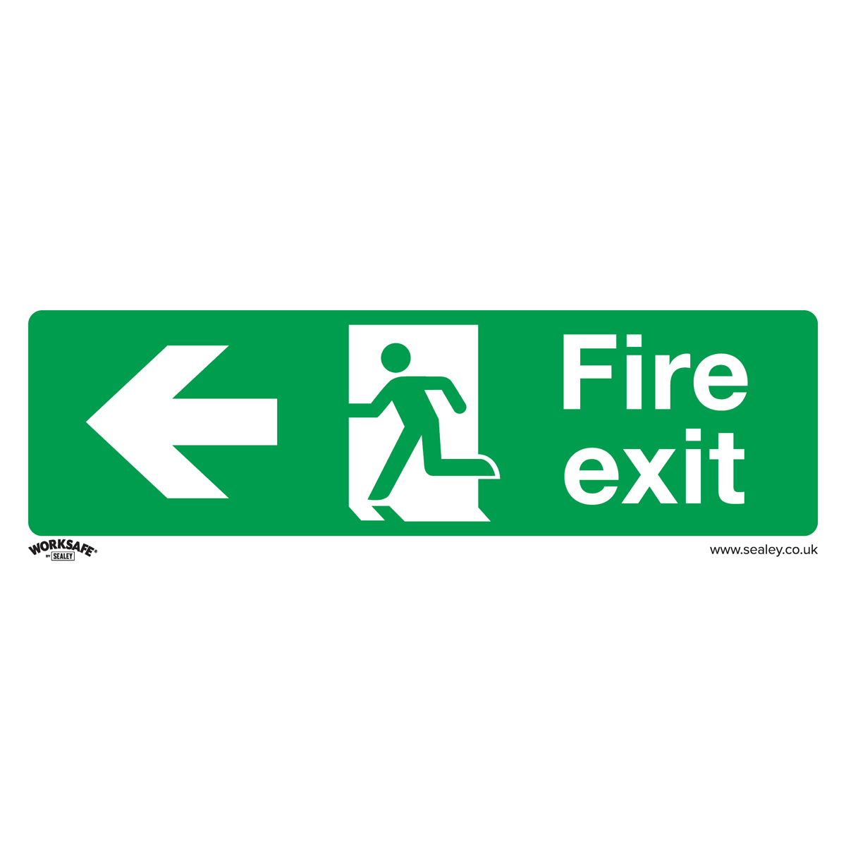Sealey Safe Conditions Safety Sign Fire Exit Left - Rigid Plastic SS25P1