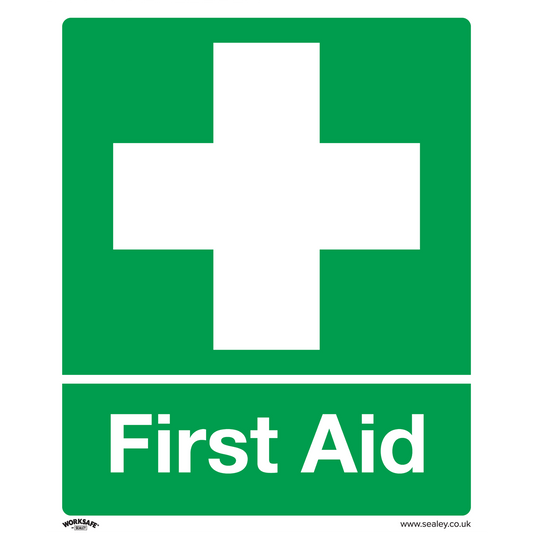Sealey Safety Sign First Aid Rigid Plastic Office/Workshop 250 x 300mm SS26P1