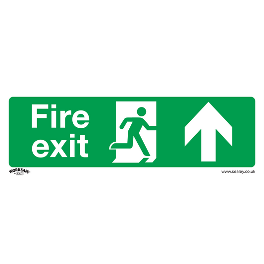 Sealey Safe Conditions Safety Sign - Fire Exit Up - Rigid Plastic SS28P1