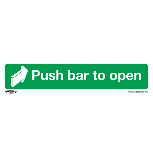 Sealey Safe Conditions Safety Sign - Push Bar To Open - Rigid Plastic SS29P1