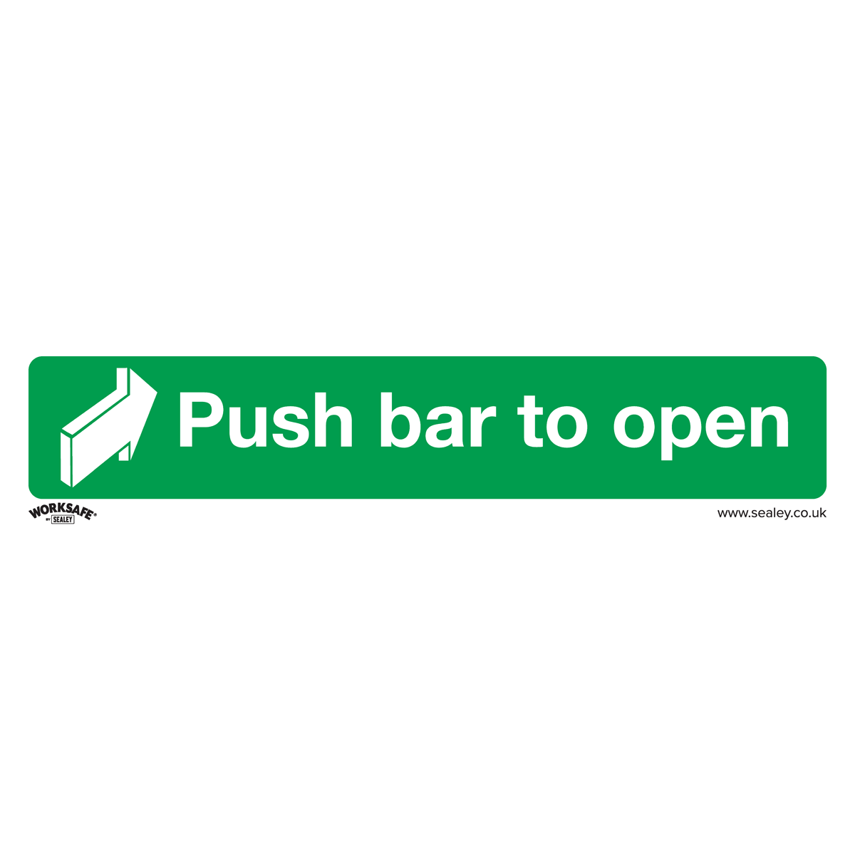 Sealey Safe Conditions Safety Sign Push Bar To Open Self-Adhesive x10 SS29V10