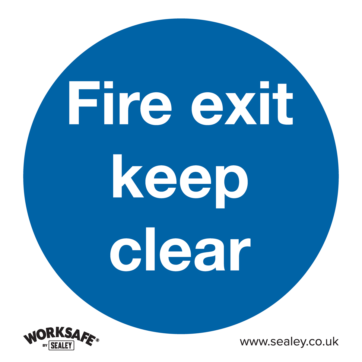 Sealey Mandatory Safety Sign Fire Exit Keep Clear Self-Adhesive Vinyl SS2V1