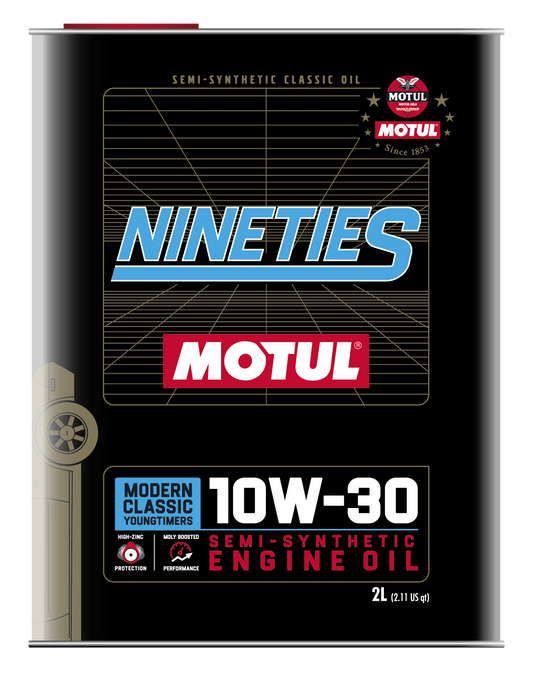 Motul CLASSIC NINETIES Oil Lubricant 10W-30 2 Liter Auto 10W30 Semi-Synthetisch