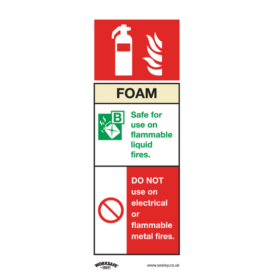 Sealey Safe Conditions Safety Sign Foam Fire Extinguisher Rigid Plastic SS30P1