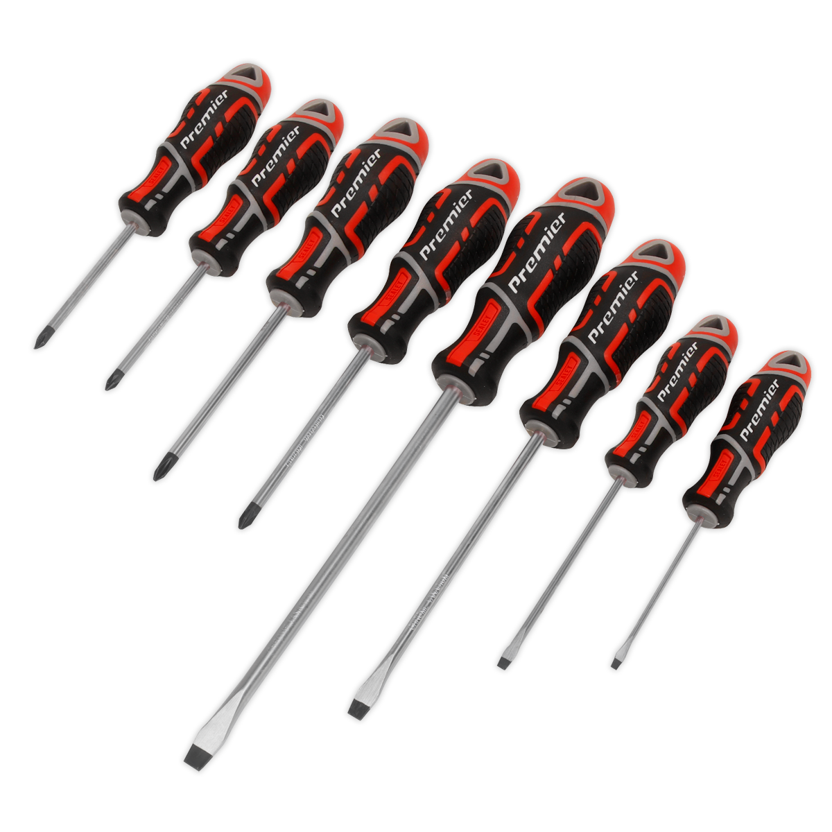 Sealey Screwdriver Set With Hanging Holes 8 Pieces Kit GripMAX Red AK4322