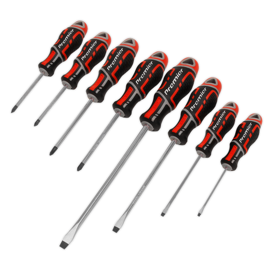Sealey Screwdriver Set With Hanging Holes 8 Pieces Kit GripMAX Red AK4322