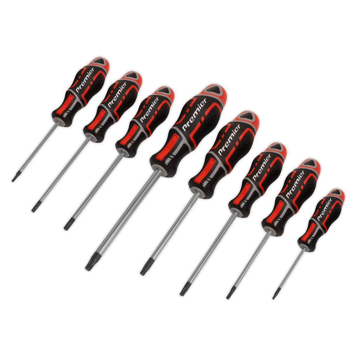 Sealey Screwdriver Set 8 Pieces Security TRX-Star GripMAX - Red Ergonomic AK4323