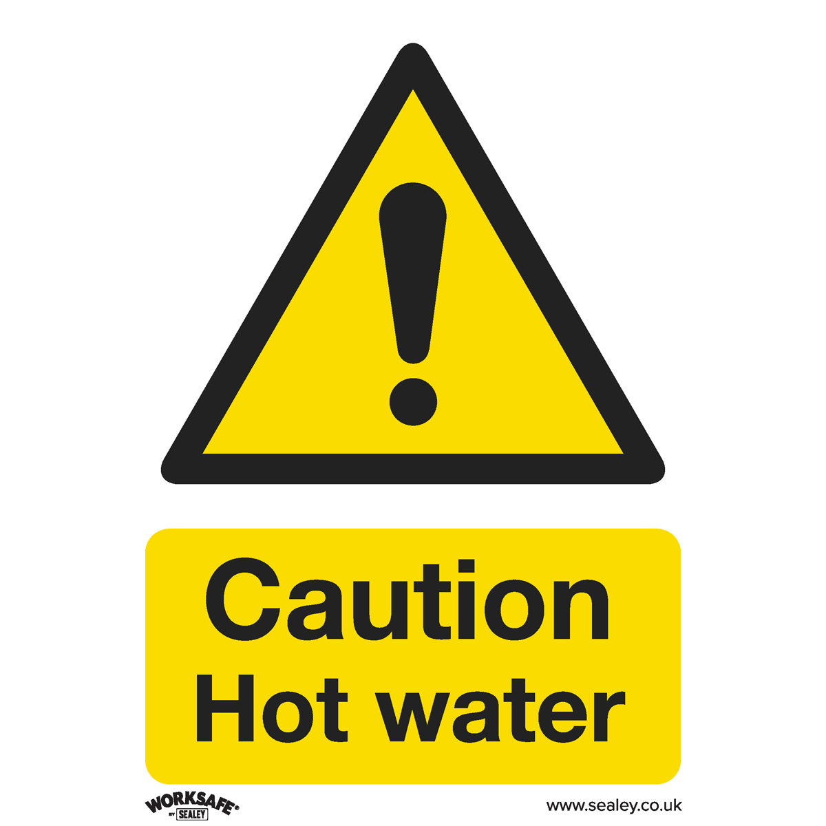 Sealey Warning Safety Sign Caution Hot Water Self-Adhesive Vinyl SS38V1