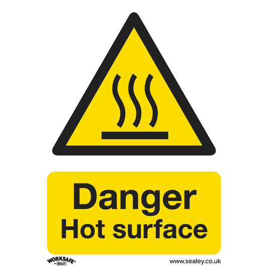 Sealey Warning Safety Sign Danger Hot Surface Self-Adhesive Vinyl SS42V1
