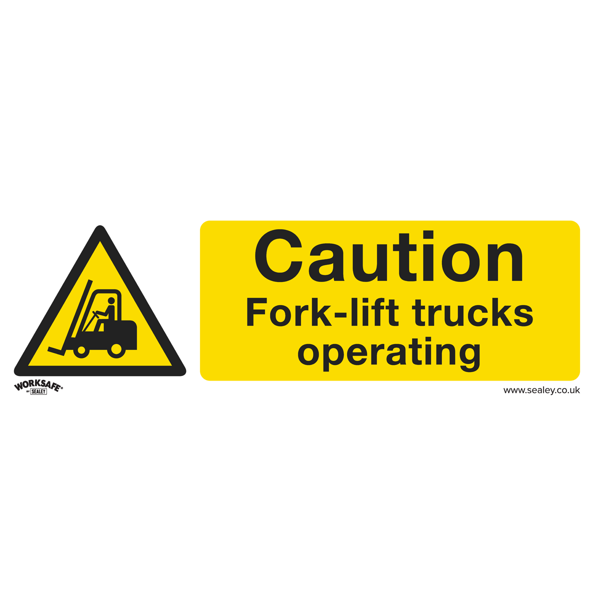 Sealey Warning Safety Sign Caution Fork-Lift Trucks Rigid Plastic x10 SS44P10