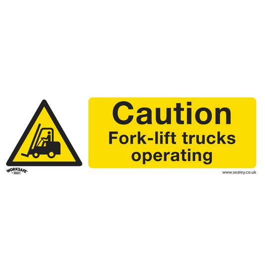 Sealey Warning Safety Sign Caution Fork-Lift Trucks Rigid Plastic x10 SS44P10