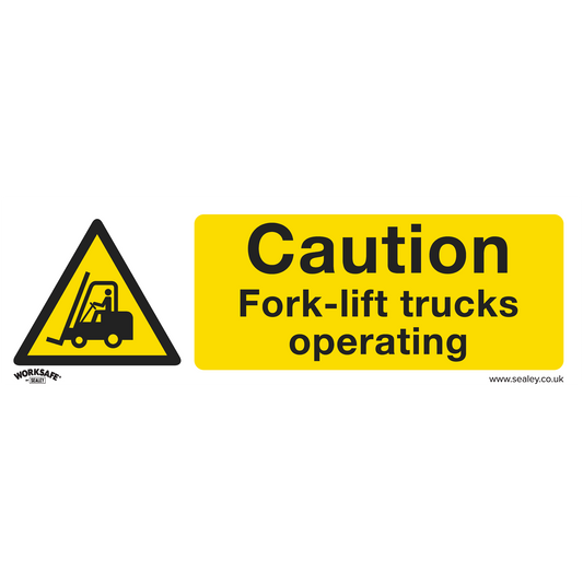 Sealey Warning Safety Sign Caution Fork-Lift Trucks Self-Adhesive Vinyl SS44V1