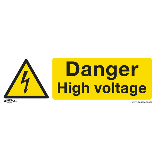 Sealey Warning Safety Sign Danger High Voltage Self-Adhesive Vinyl x10 SS48V10