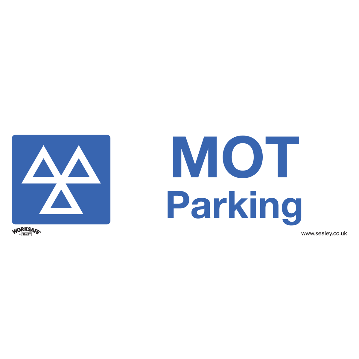 Sealey Warning Safety Sign MOT Parking Rigid Plastic 300 x 100mm 1 Piece SS49P1
