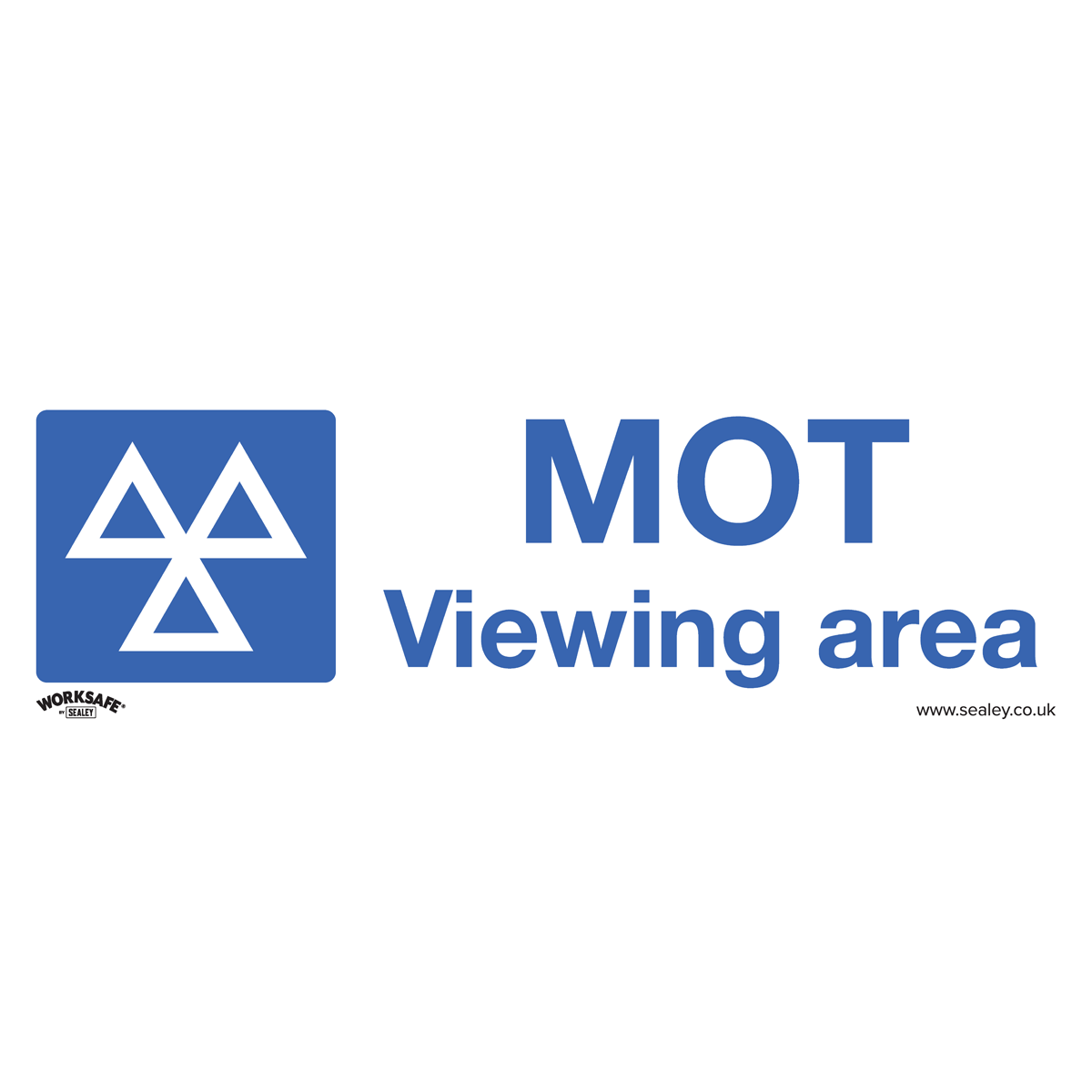 Sealey Warning Safety Sign MOT Viewing Area Rigid Plastic 300 x 100mm SS50P1