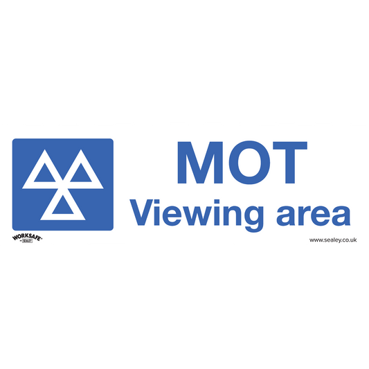 Sealey Warning Safety Sign MOT Viewing Area - Self-Adhesive Vinyl 1 Piece SS50V1