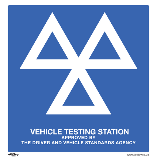Sealey Warning Safety Sign MOT Testing Station Aluminium Composite SS51A1