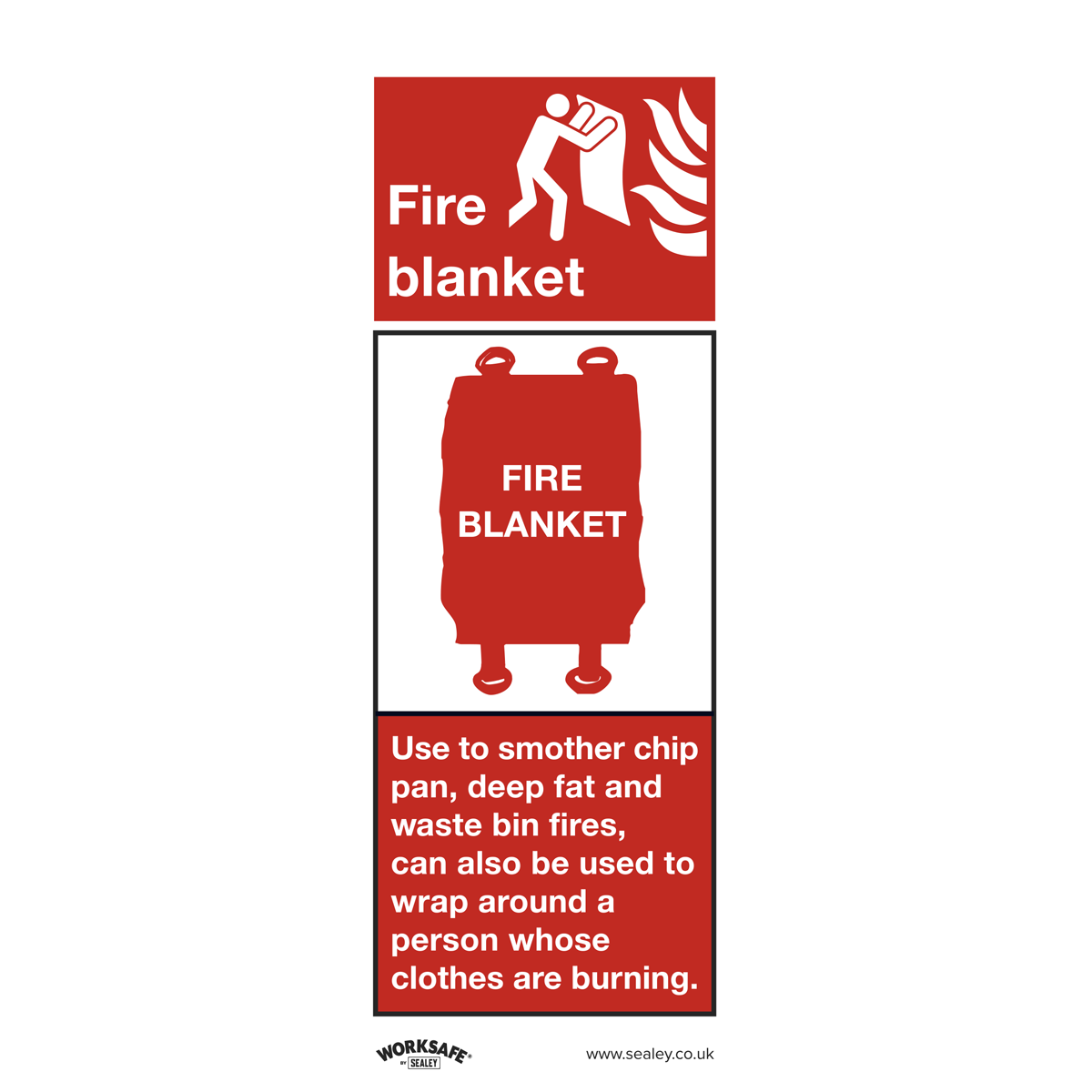 Sealey Safe Conditions Safety Sign Fire Blanket Rigid Plastic 75 x 210mm SS53P1