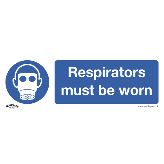 Sealey Mandatory Safety Sign Respirators Must Be Worn Rigid Plastic x1 SS56P1