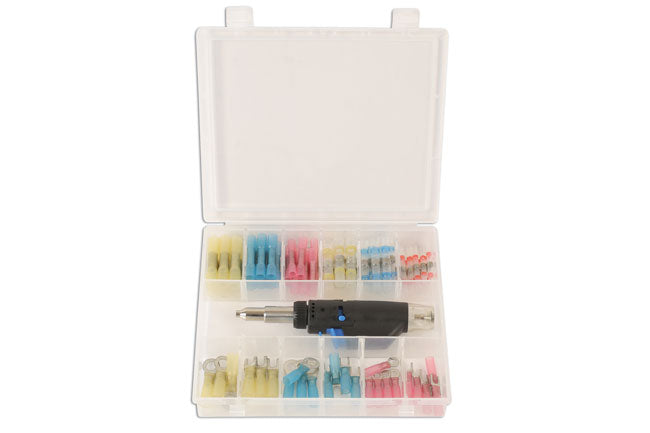 LASER 6616 Gas Solder Kit 73pc Butane Torch Heat Shrink Sleeves Terminals