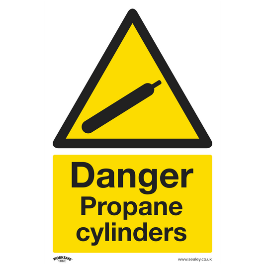 Sealey Warning Safety Sign Danger Propane Cylinders Rigid Plastic x1 SS62P1