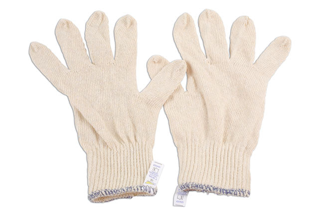 LASER 6632 Cotton Underliner Gloves Pack Of 10 Pairs For Electrical Insulation