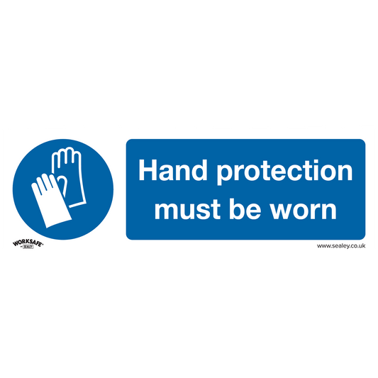 Sealey Hand Protection Must Be Worn Mandatory Safety Sign Rigid Plastic x1 SS6P1