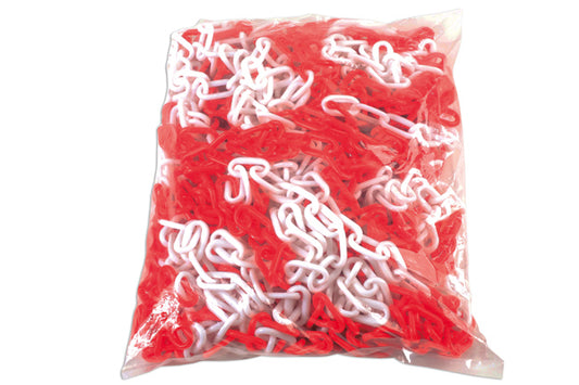 LASER 6645 6mm x 25m Red & White Plastic Safety Chain For High Voltage Areas