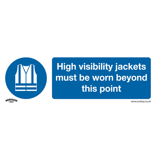 Sealey Hi-Vis Jackets Beyond This Point Mandatory Safe Sign Pack of 10 SS9V10