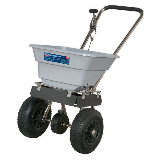 Sealey Broadcast Salt Spreader 37kg 29L 3m-3.6m Spread Steel Walk Behind SSB37W
