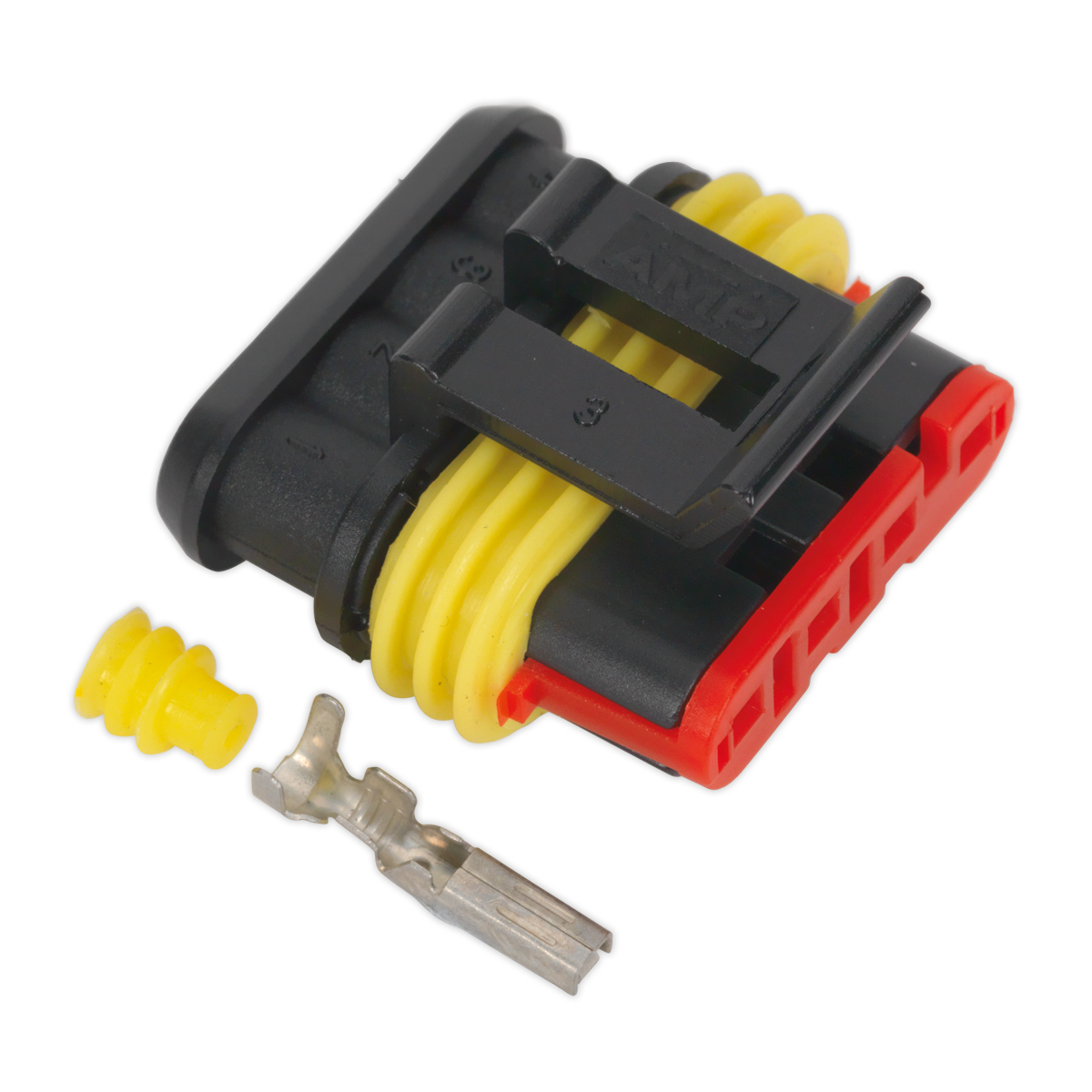Sealey Superseal Female Connector With Housing Terminals 4-Way Pack of 3 SSC4F