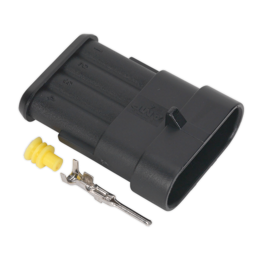Sealey Superseal Male Connector With Housing Terminals 4-Way Pack of 3 SSC4M
