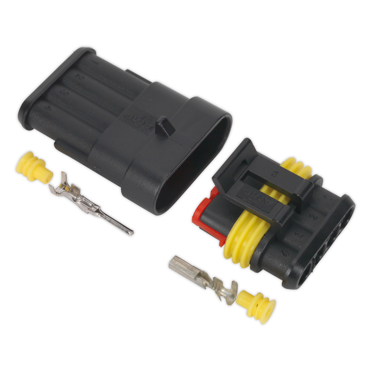 Sealey Superseal Male & Female Connector With Housing Terminals 4-Way SSC4MF