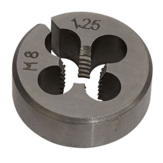 Sealey M8 x 1.25mm Steel Split Die Supplied With Plastic Storage Case SSDM8