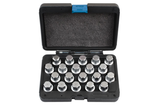 LASER 6662 Locking Wheel Nut Key Set 20 Pieces Steel For VW Porsche Models