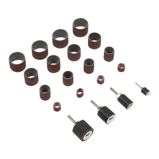 Sealey Sanding Kit Spiral Band Easy-To-Fit Rubber Drums 20 Pieces SSK20