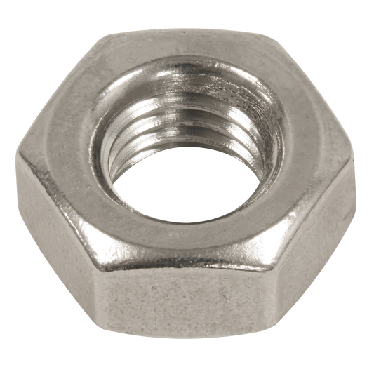 Sealey Stainless Steel Nut DIN 934 M10 A2 Stainless Steel 50 Pieces SSN10