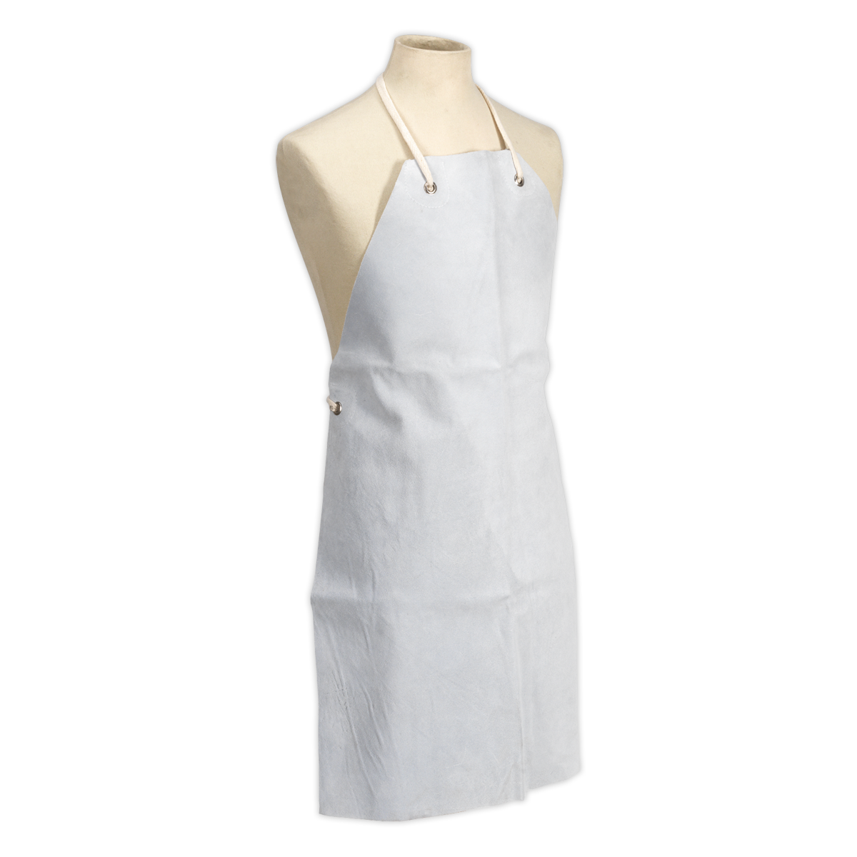 Sealey Comfortable Leather Welding Apron With Ties 600 x 900mm - White SSP/LWA