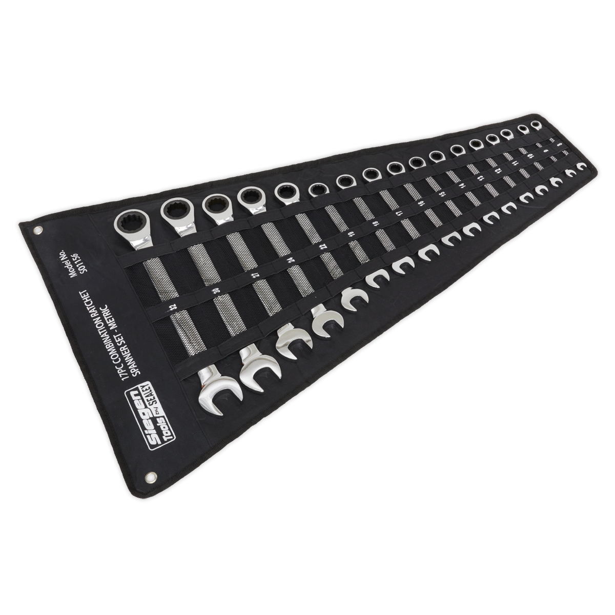 Sealey Combination Ratchet Spanner Set 17 Pieces Metric Tool Kit S01156