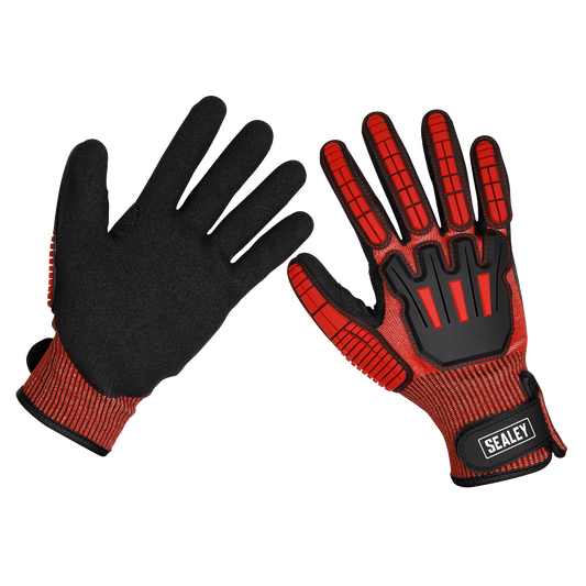 Sealey Cut & Impact Resistant Gloves Anti-Slip Coating - X-Large - Pair SSP38XL