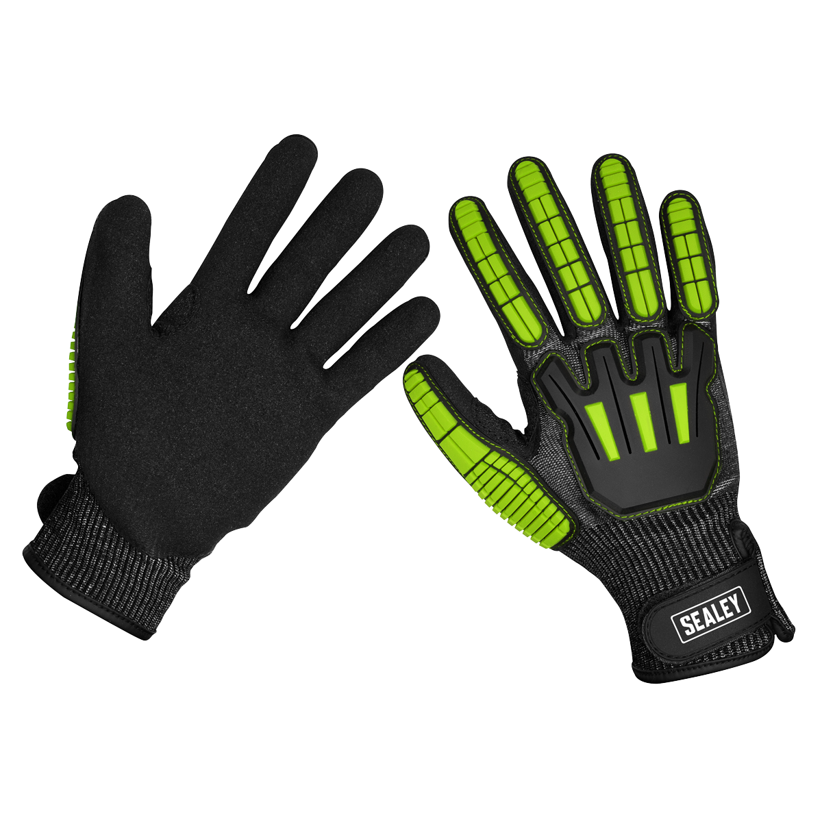 Sealey Cut & Impact Resistant Gloves Hook & Loop Wrist Strap Large SSP39L